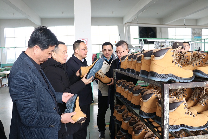 中国皮革协会副理事长陈占光一行莅临完美官网首页入口鞋业指导工作